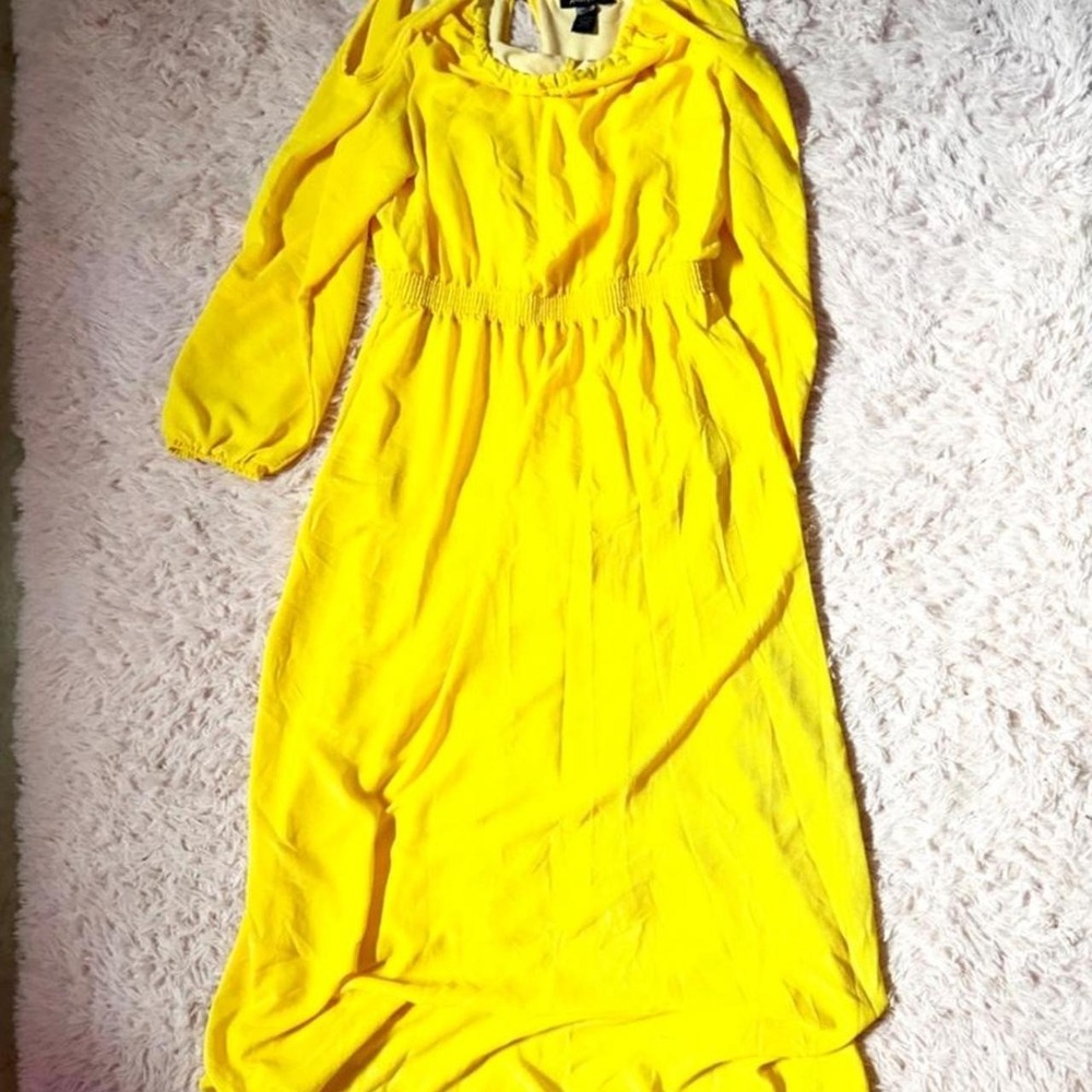 Neon Yellow Bright Sunshine Colorful Chain Strap Maxi Dress Womens 14 Quirky